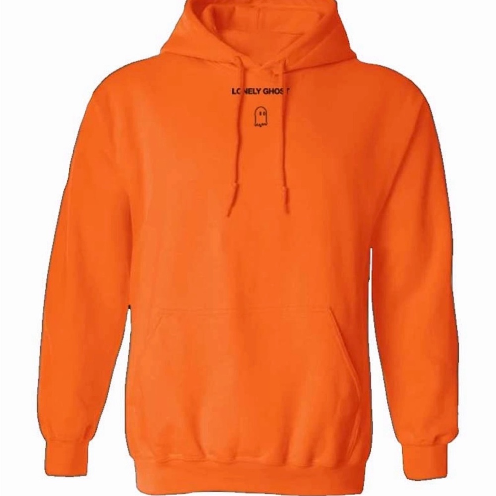 Neon Orange Lonely Ghost Hoodie